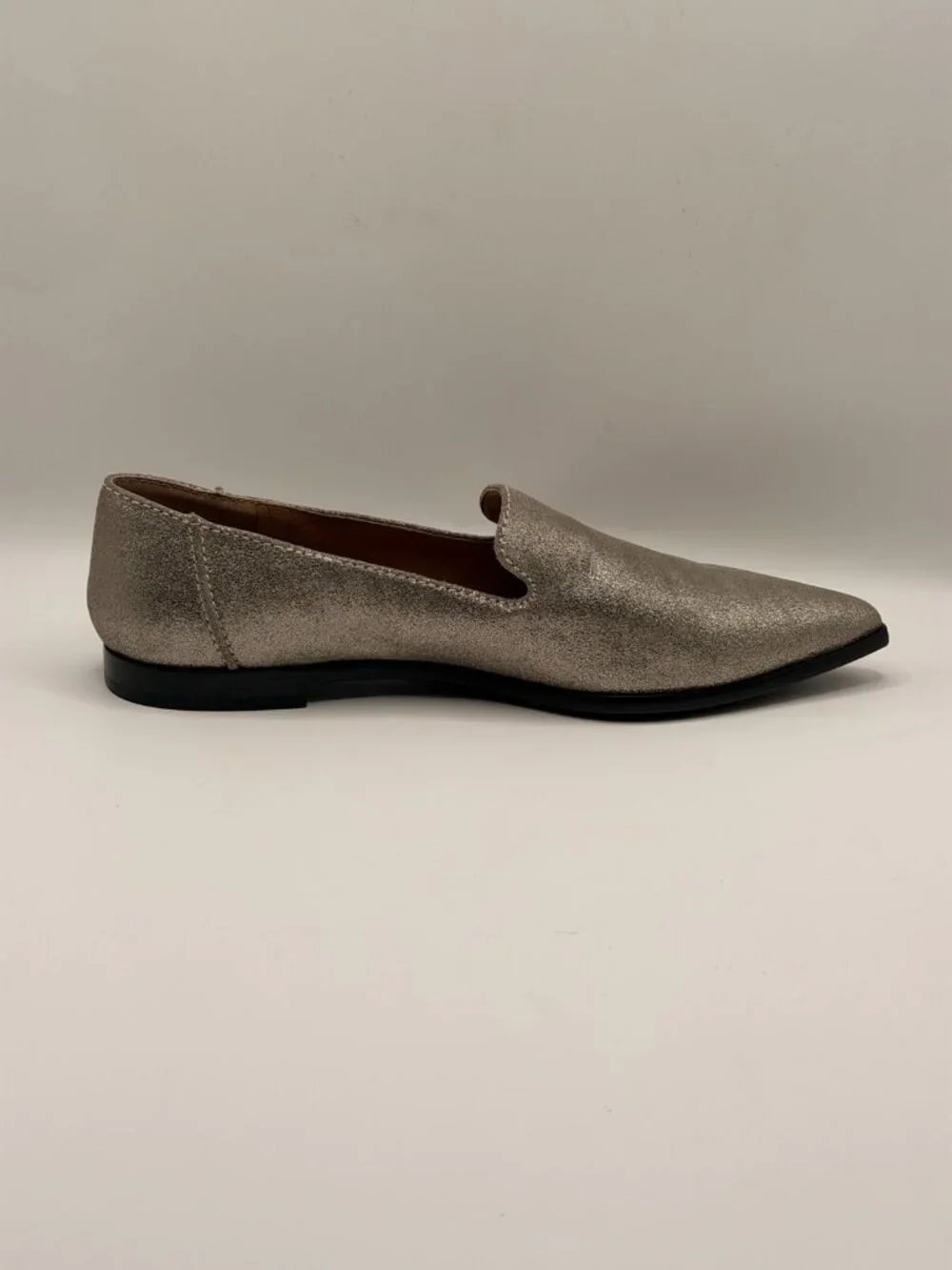 Frye Women Pewter Kenzie Venetian Pointed Toe Flat Sz 7.5